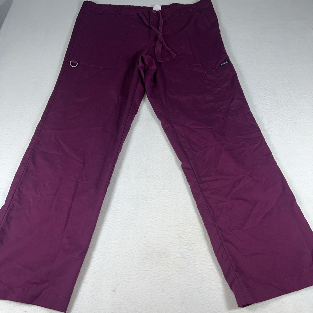 Greys Anatomy by Barco Scrub Pants Purple Drawstring Cargo Medical Uniform L